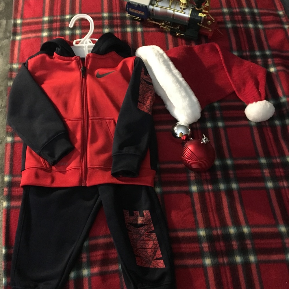 Baby Boy Nike Red and Navy Blue Track Suit